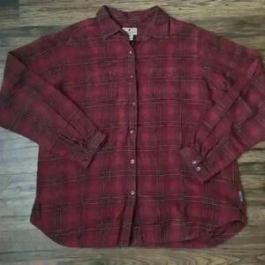 Woolrich Red‎ Tartan Cotton Plaid Flannel Button Down  Collared Shirt Outdoor